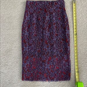 Zara Purple and Red Floral Pencil Skirt